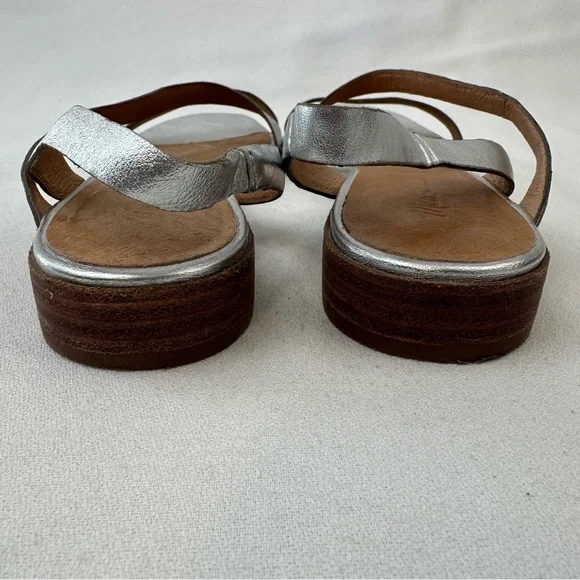 Madewell The Heidi Slingback Sandals in Metallic Silver Sz 9 - Picture 10 of 14